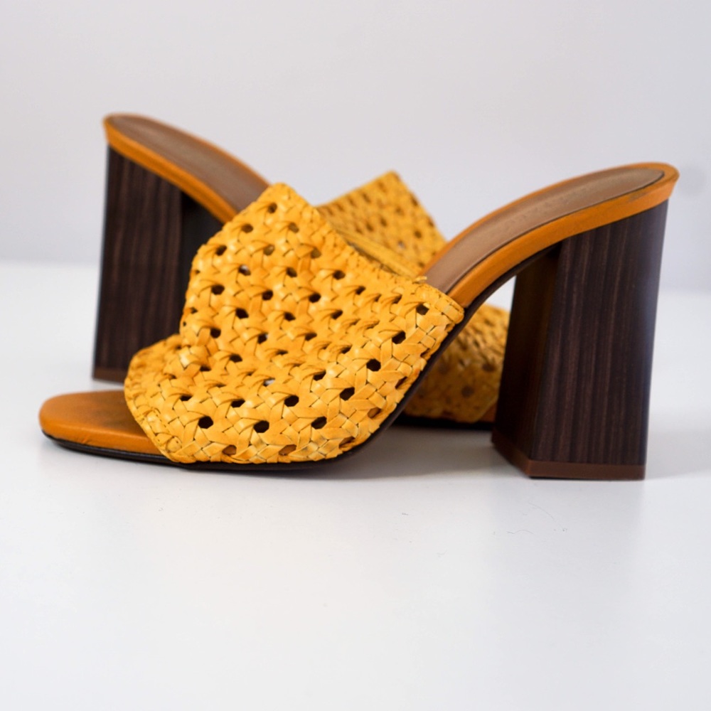 Zara Summer Wooden Heeled Mules, Women’s Size 8